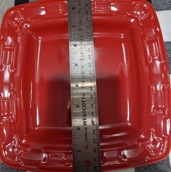 Longaberger set of 4 tomato red luncheon plates - Picture 5 of 6